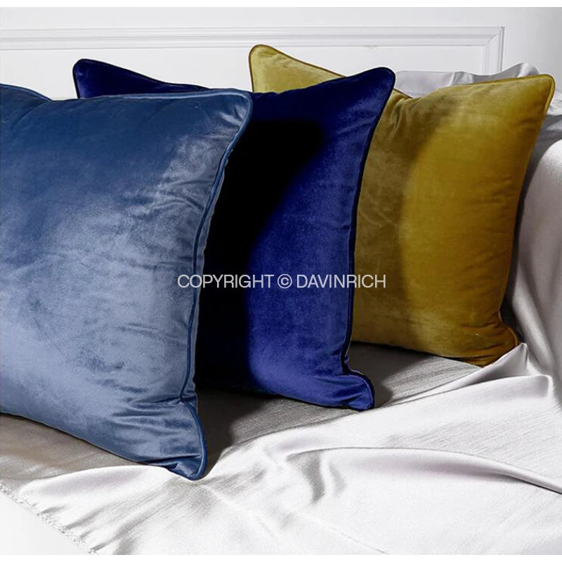 Housse de Coussin Velours Italien Vert Olive Uni