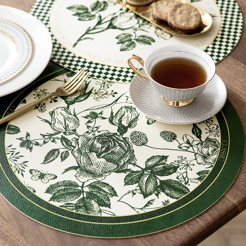 Sets de Table Ronds Imitation Cuir - Lot de 2