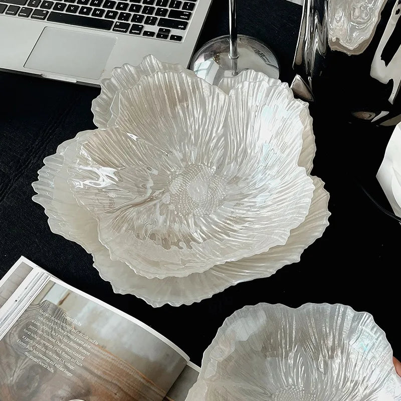 Plateau Fleur en Verre pour Bijoux et Collations