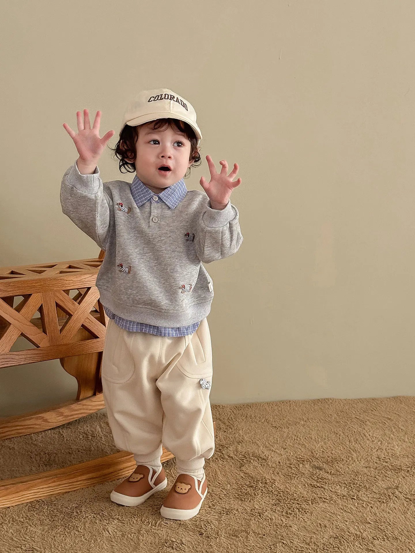Pull Enfant Motif Cartoon Bicolore
