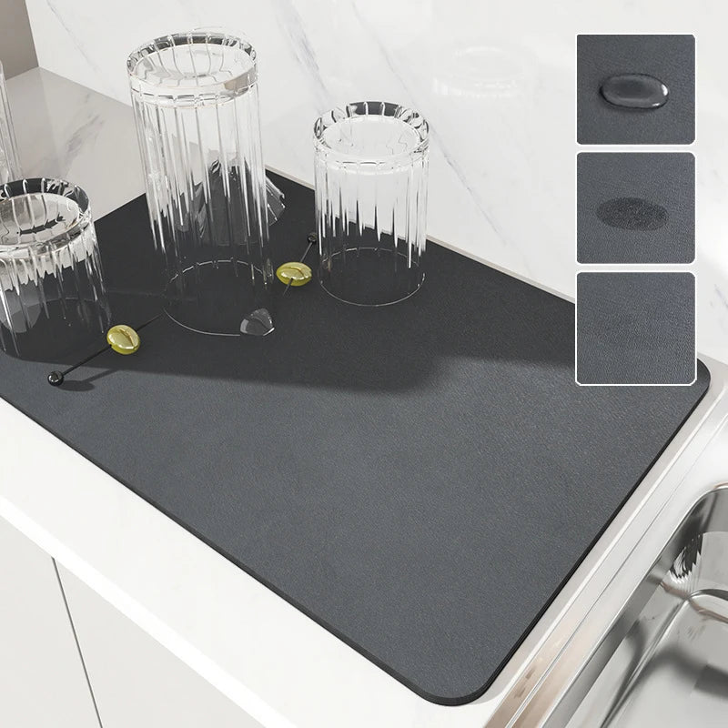 Tapis d'Égouttage Absorbant Antidérapant pour Cuisine