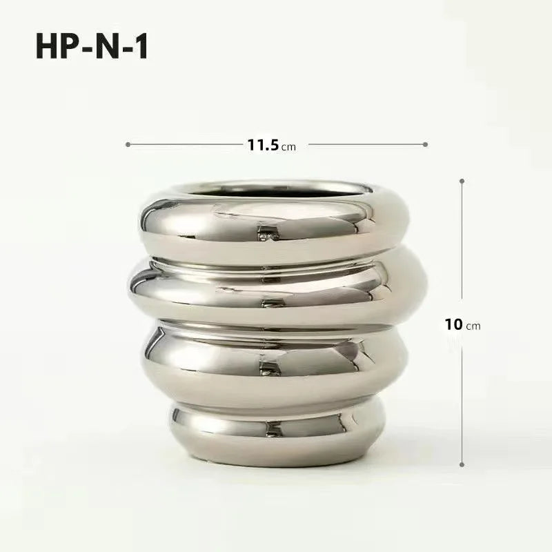 Ceramic Desktop Flower Pot – Minimalist Planter Vase