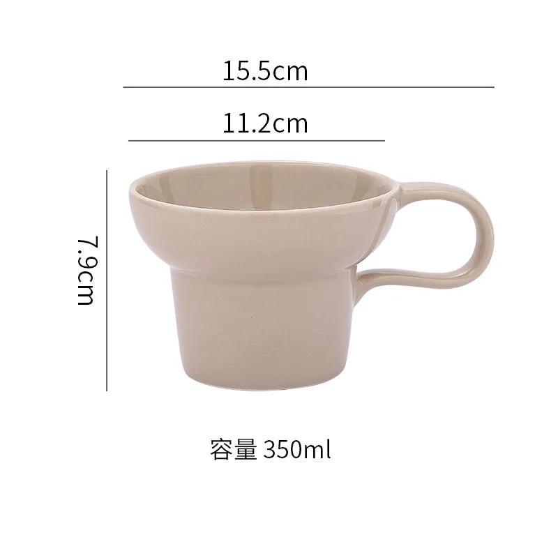 Tasse en Céramique Anse Créative Forme Irrégulière