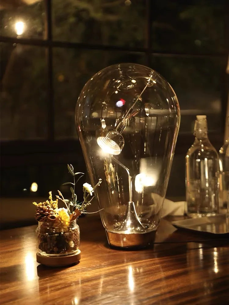 Lampe de Bureau Verre Italienne Vintage Rotative Dimmable