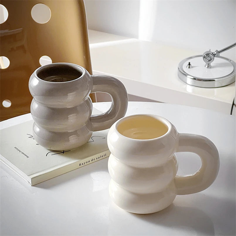 Tasse Beignet Mignonne en Céramique Style Nordique