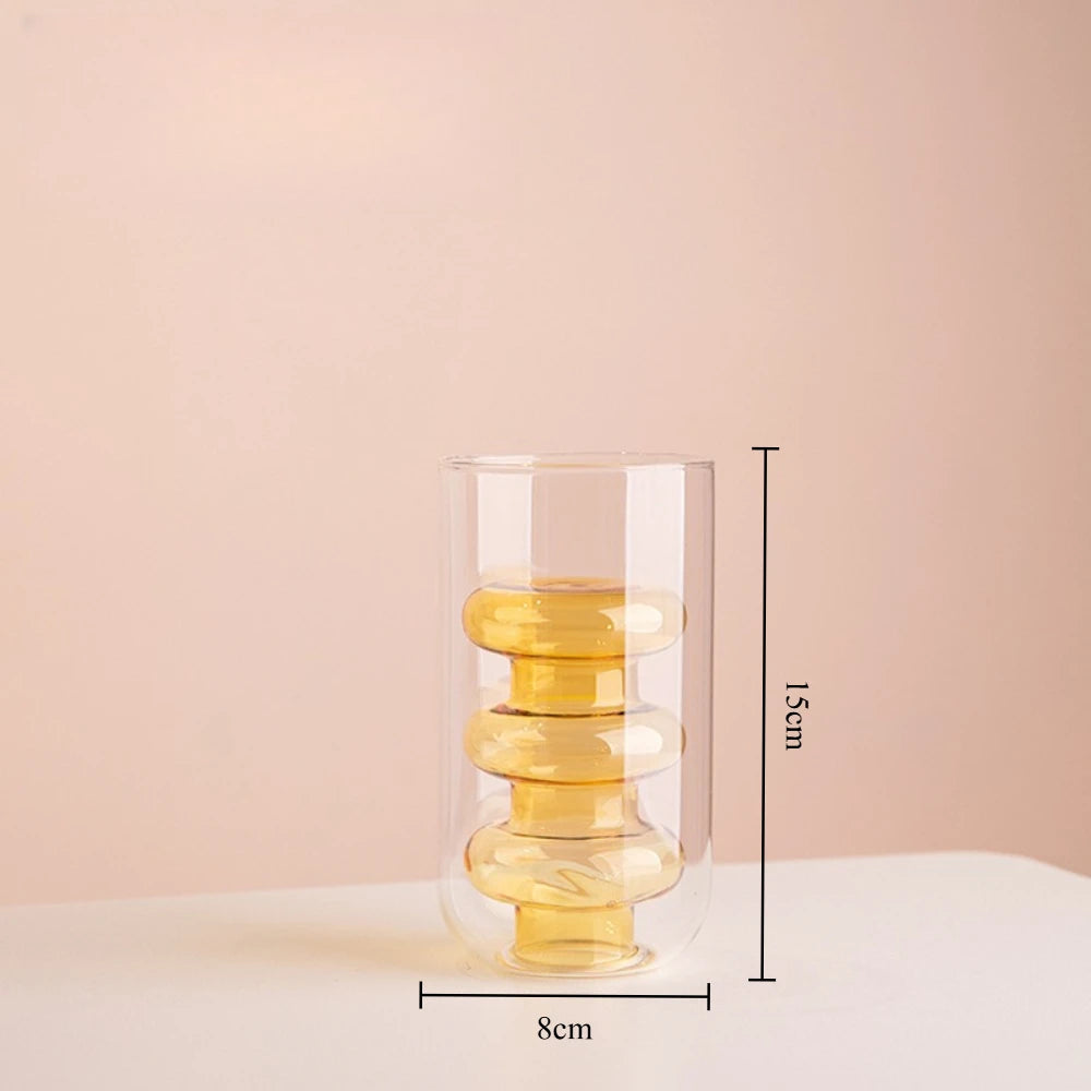 Vase en Verre Coloré Double Paroi - Culture Hydroponique