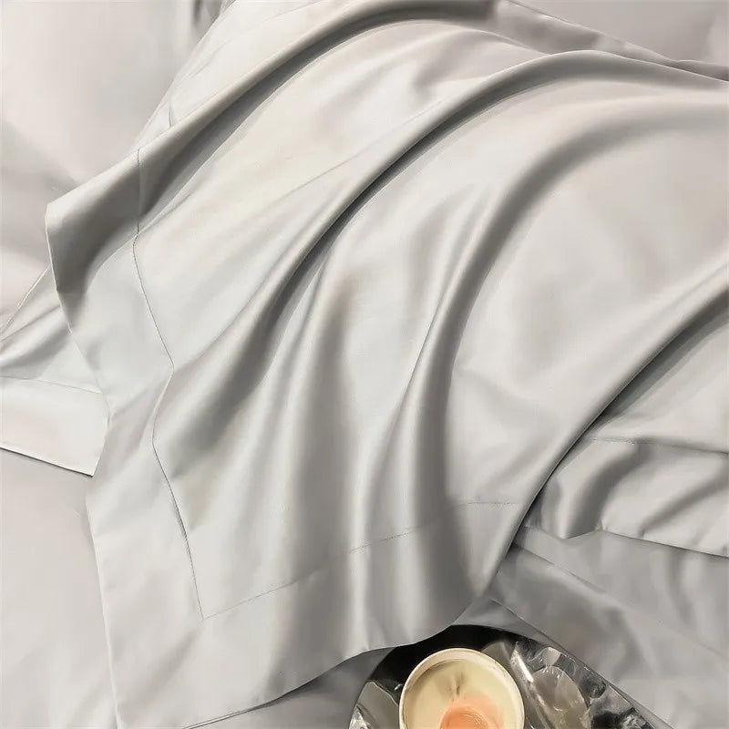 Parure de Lit Coton Égyptien 1000TC Ultra Douce 4 Pièces