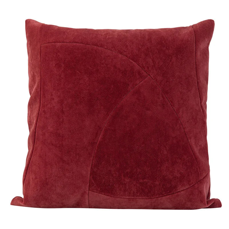 Housse de Coussin Luxe Bordeaux et Noir Bicolore