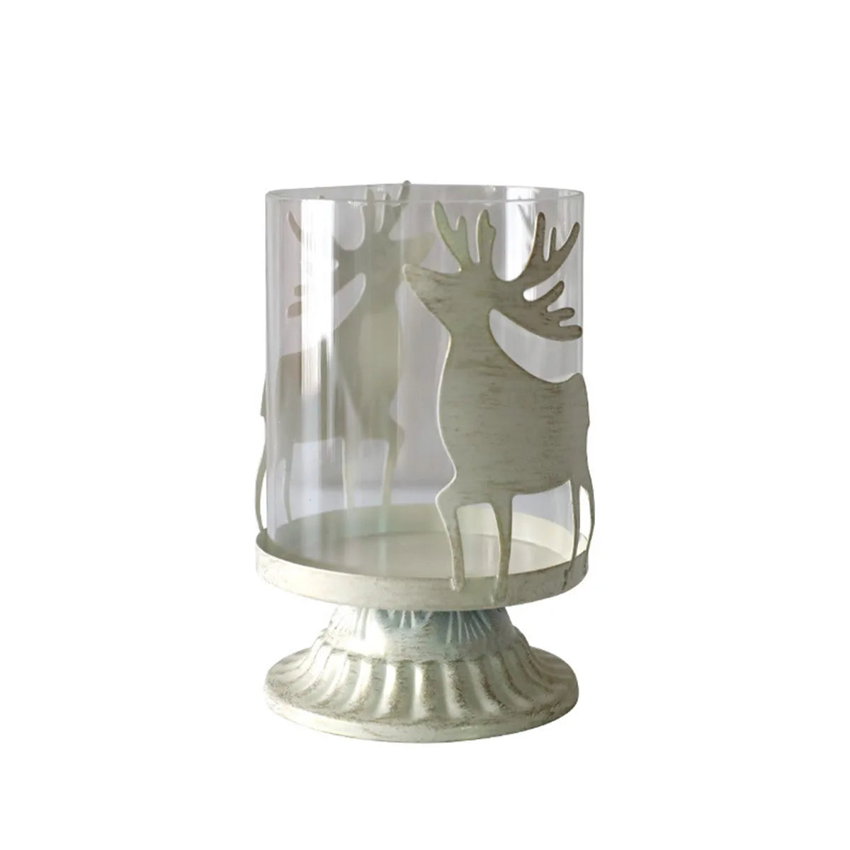 Bougeoir de Noël Élan et Sapin en Verre