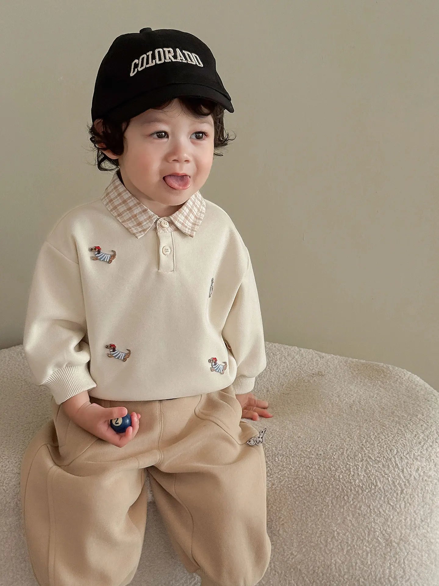 Pull Enfant Motif Cartoon Bicolore