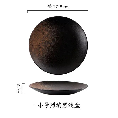Assiette en Céramique Style Japonais pour Petit-Déjeuner