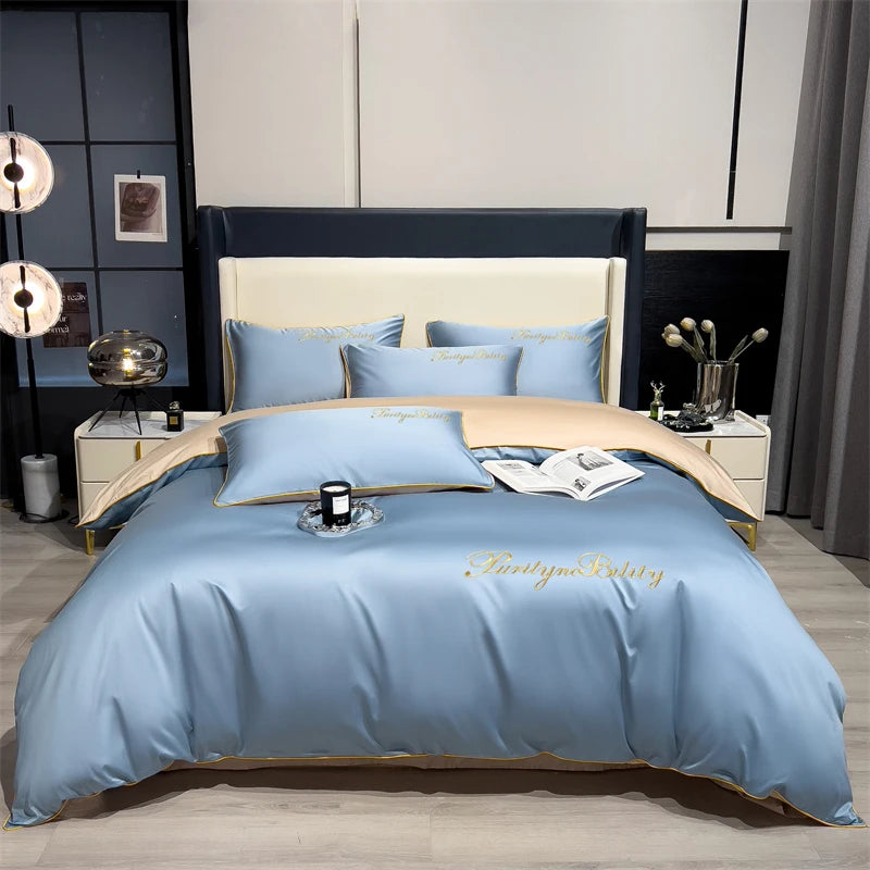 Set Housse de Couette Coton Égyptien avec Taies