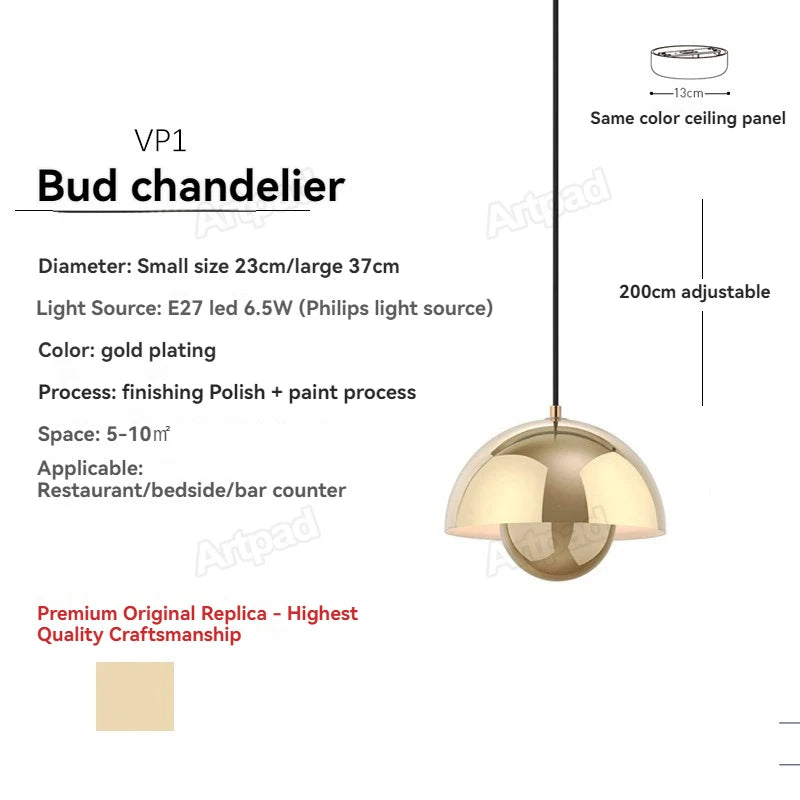 Danish Bud Pendant Light – Nordic Modern Hanging Lamp