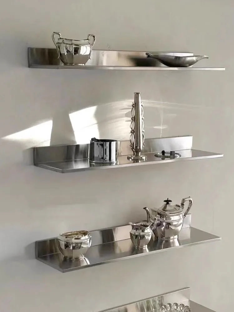 Wall-Mounted Stainless Steel Shelf – Minimalist Display Rack