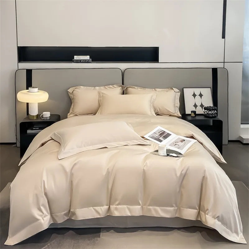 Parure de Lit Coton Égyptien 1000TC Ultra Douce 4 Pièces