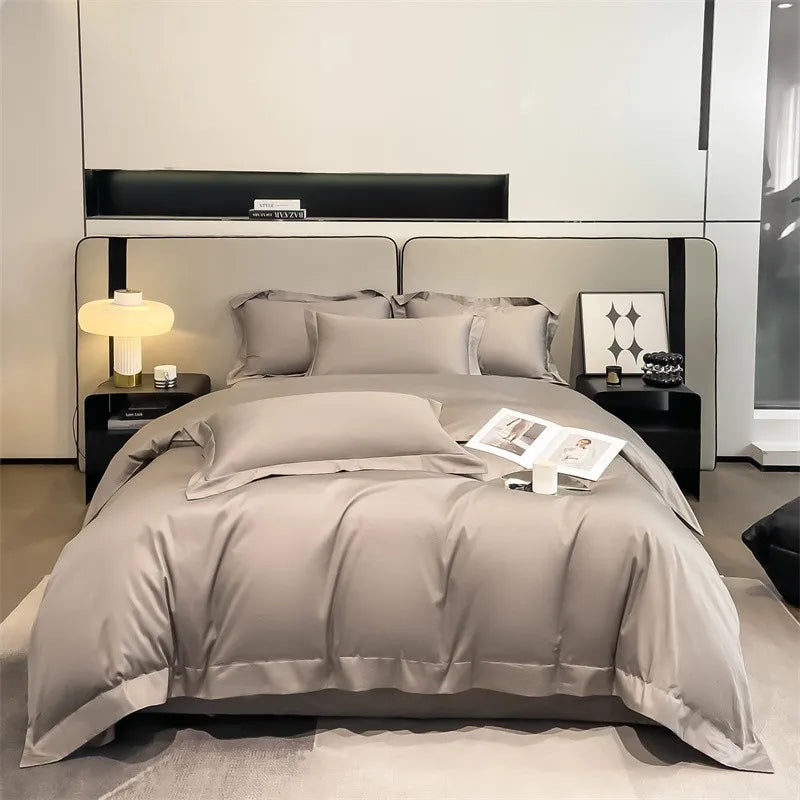 Parure de Lit Coton Égyptien 1000TC Ultra Douce 4 Pièces