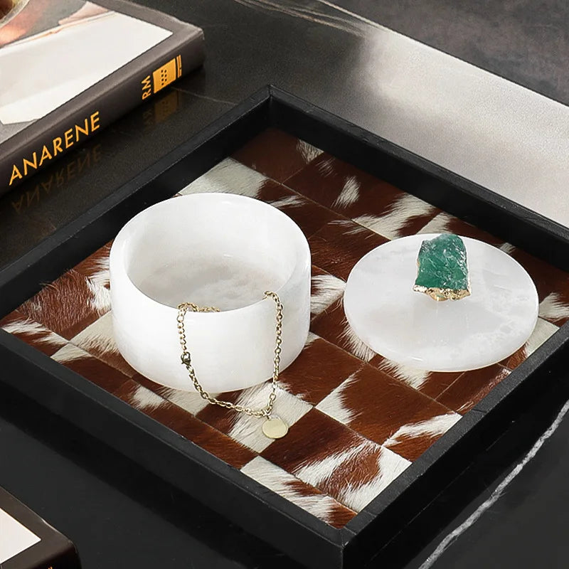 Pot de Rangement en Marbre Jade Naturel - Avec Couvercle