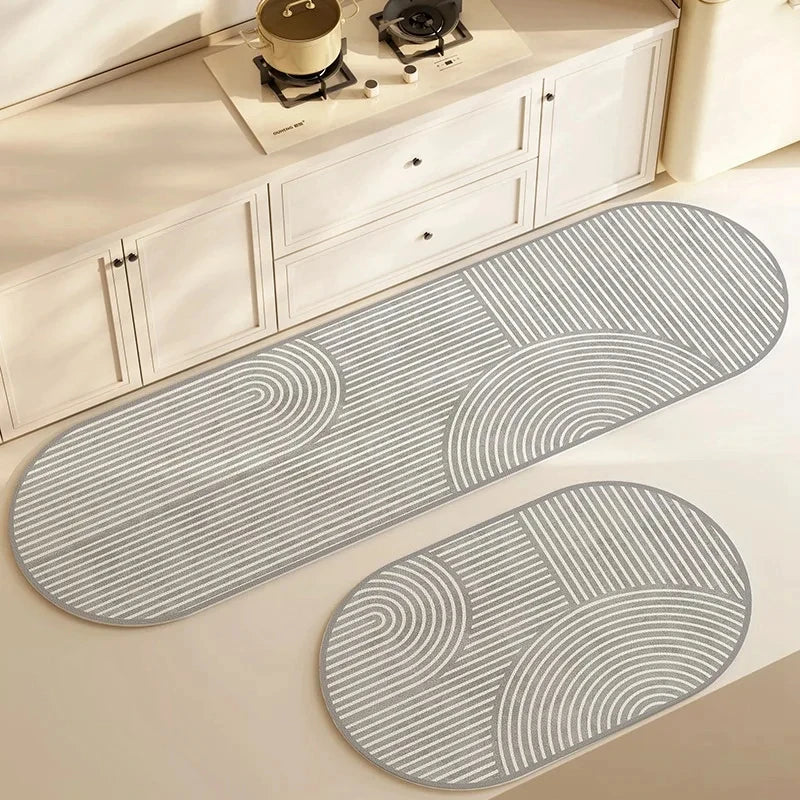 Long Diatomite Kitchen Rug – Super Absorbent Washable Mat