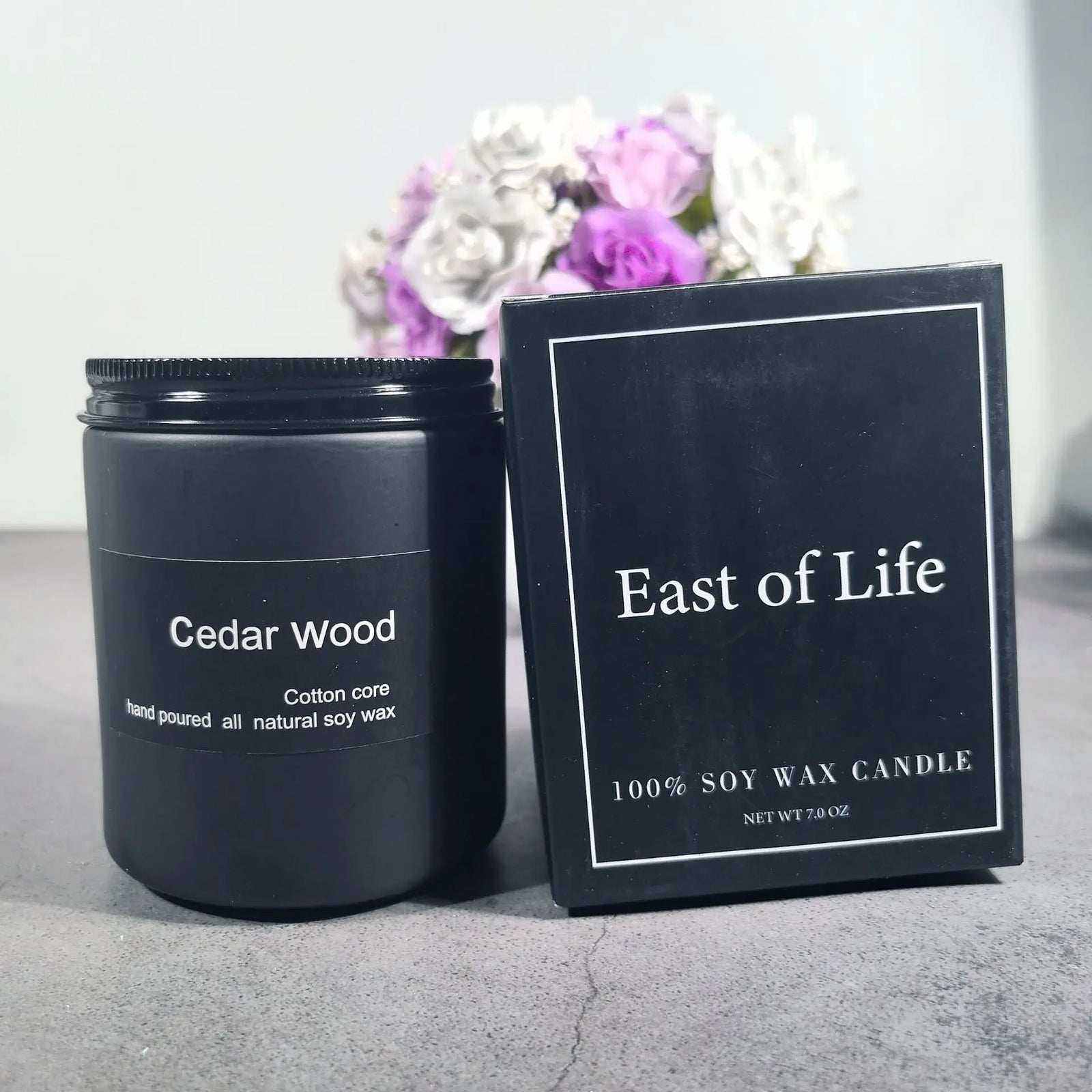 Bougie Parfumée Verre Givré Noir Bois de Santal