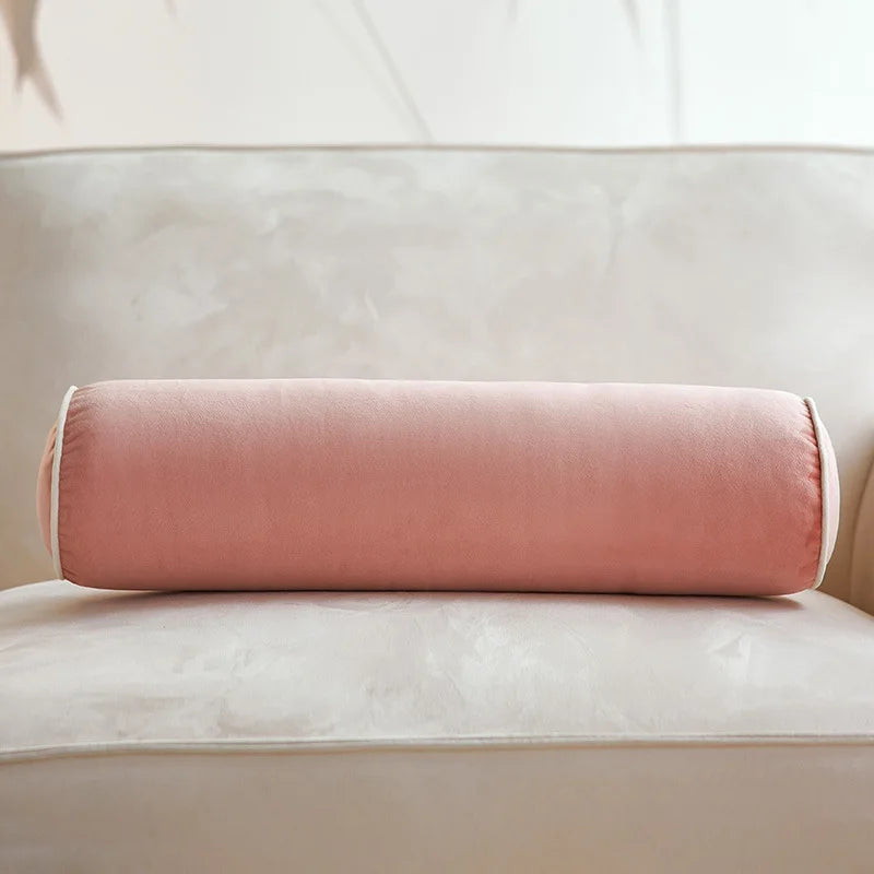 Coussin Traversin Velours - Bordure Passepoilée