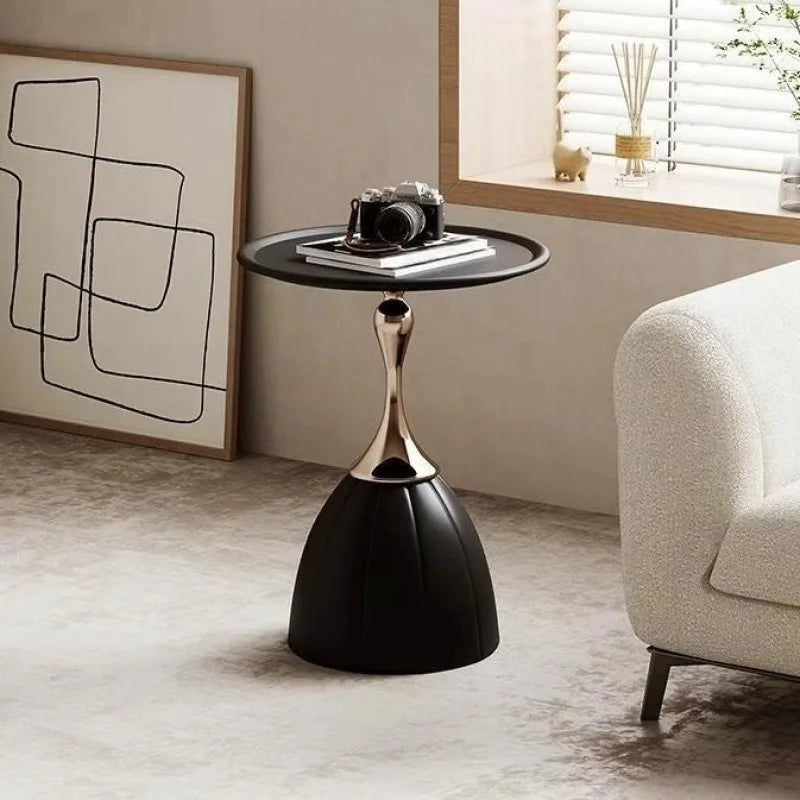 Table d'Appoint Ronde en Métal - Style Fer Forgé
