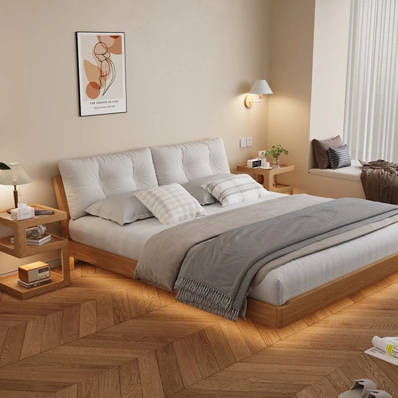 Table de Chevet Étroite en Bois Massif - Design Minimaliste