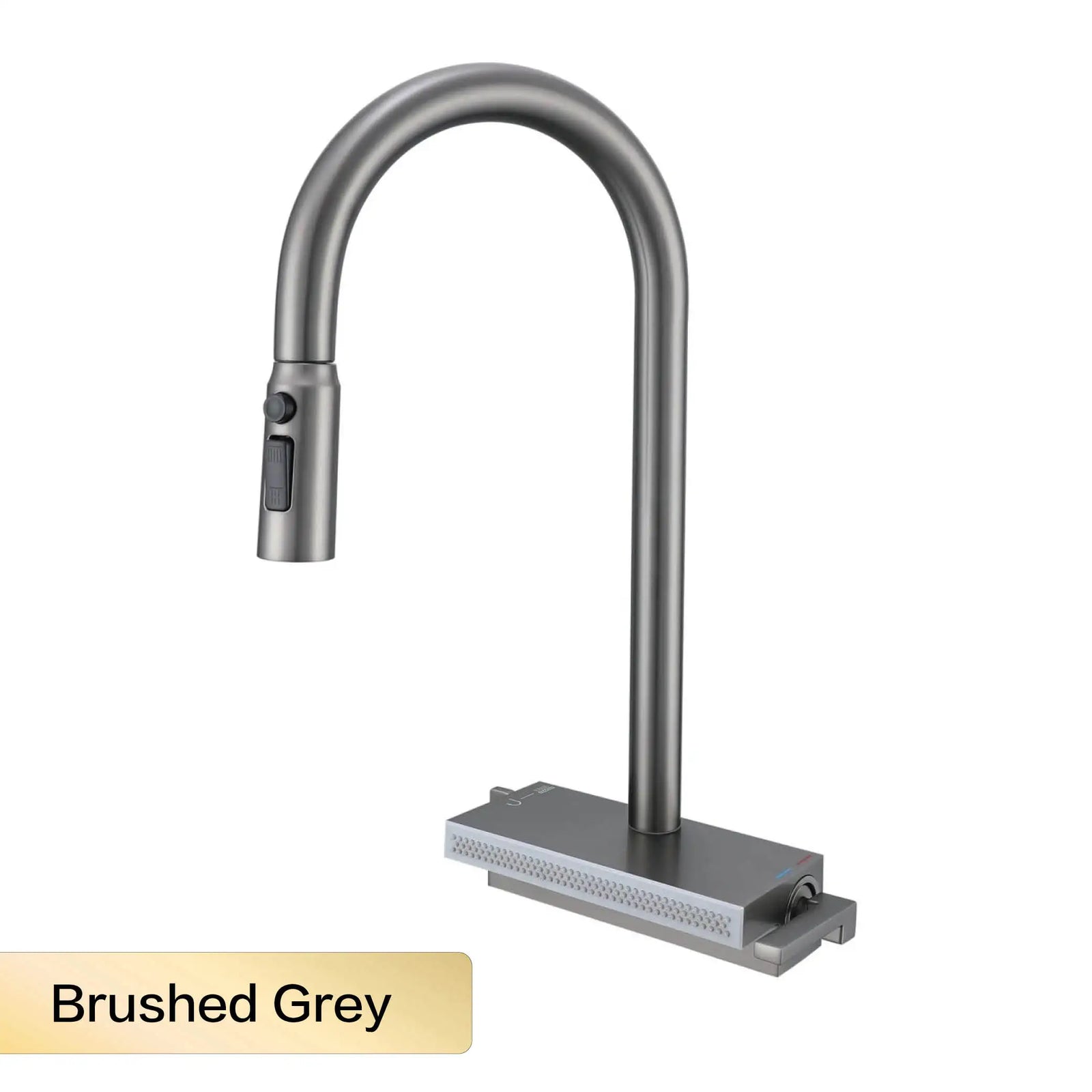Robinet de Cuisine Extractible Écran LED Gris Métal