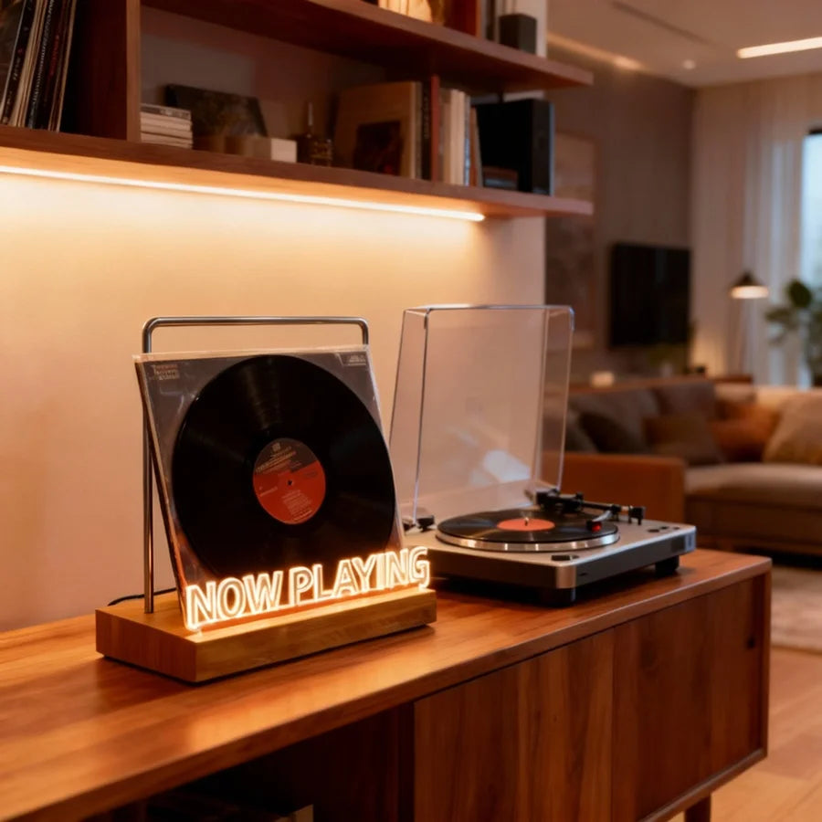 Présentoir Vinyle Lumineux - Support Décoratif pour Disques