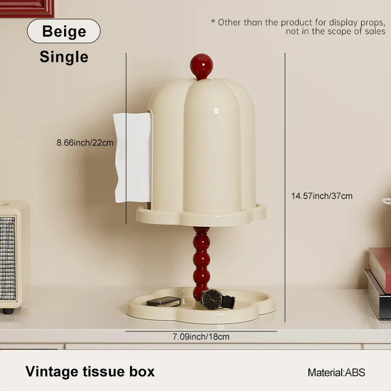 Vintage Tissue Box Holder – Coffee Table Tray & Storage