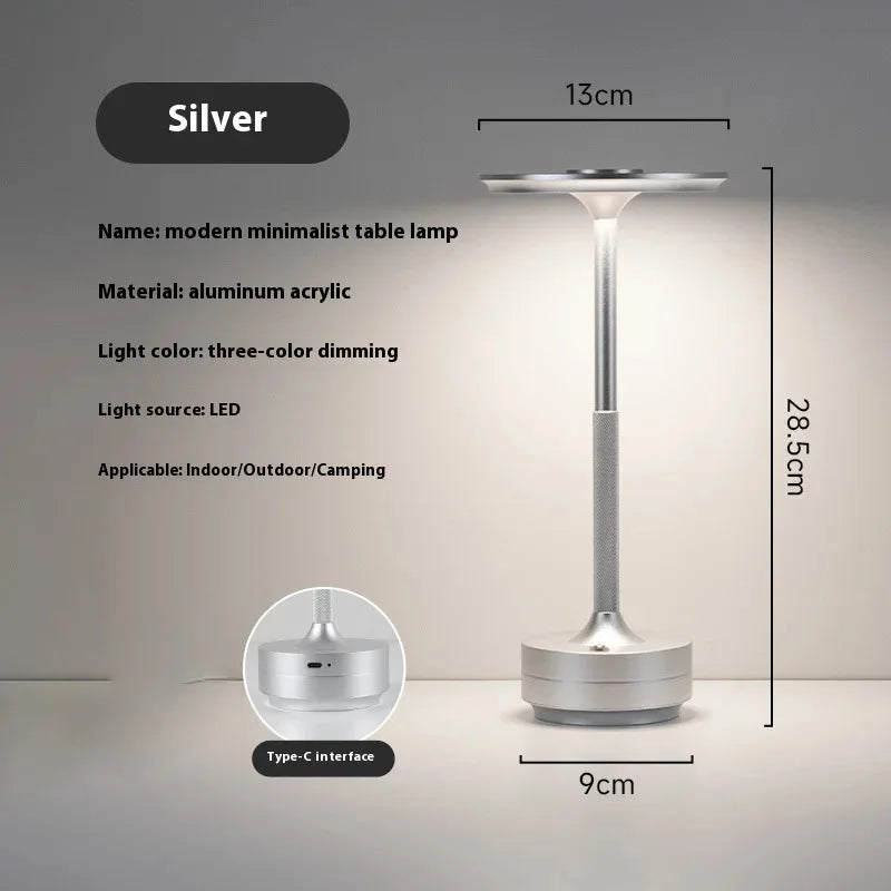 Lampe de Table Sans Fil Tactile Rechargeable Style Rétro