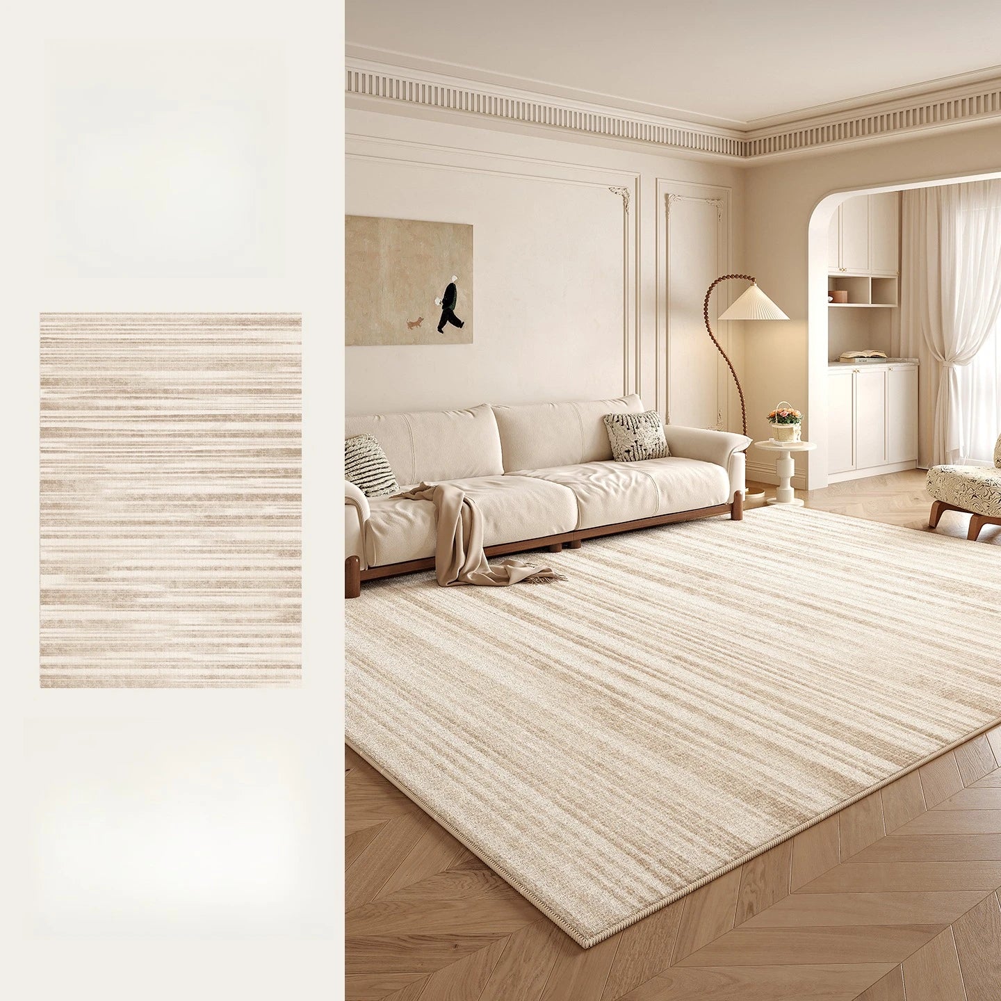 Tapis Moelleux Style Crème pour Chambre