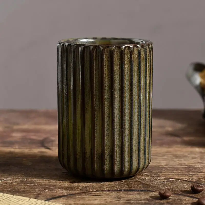 Mug en Céramique à Rayures Verticales - 300ml