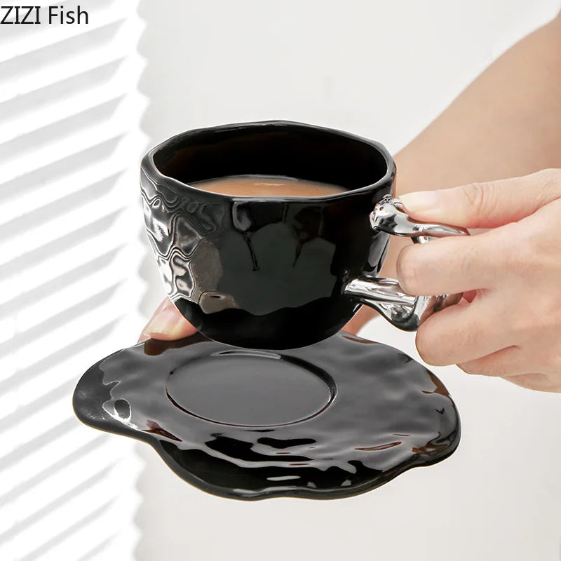 Tasse et Soucoupe en Céramique Créative Style Café
