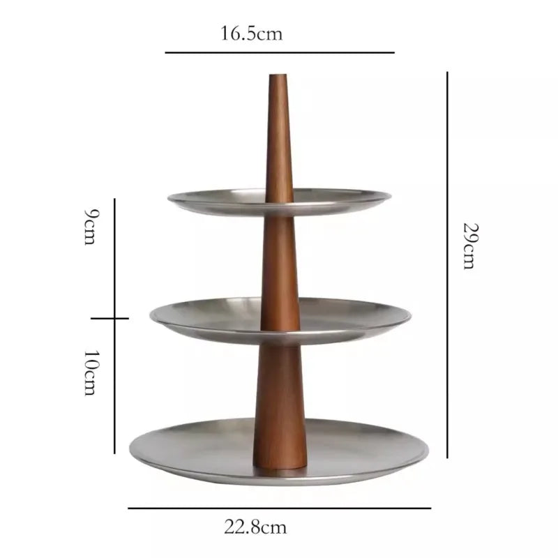 Matte Stainless Steel Cake Stand – Dessert & Snack Tray