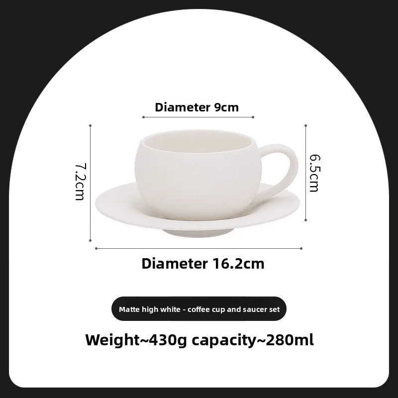 Set Tasse et Assiette en Céramique Style Japonais Minimaliste