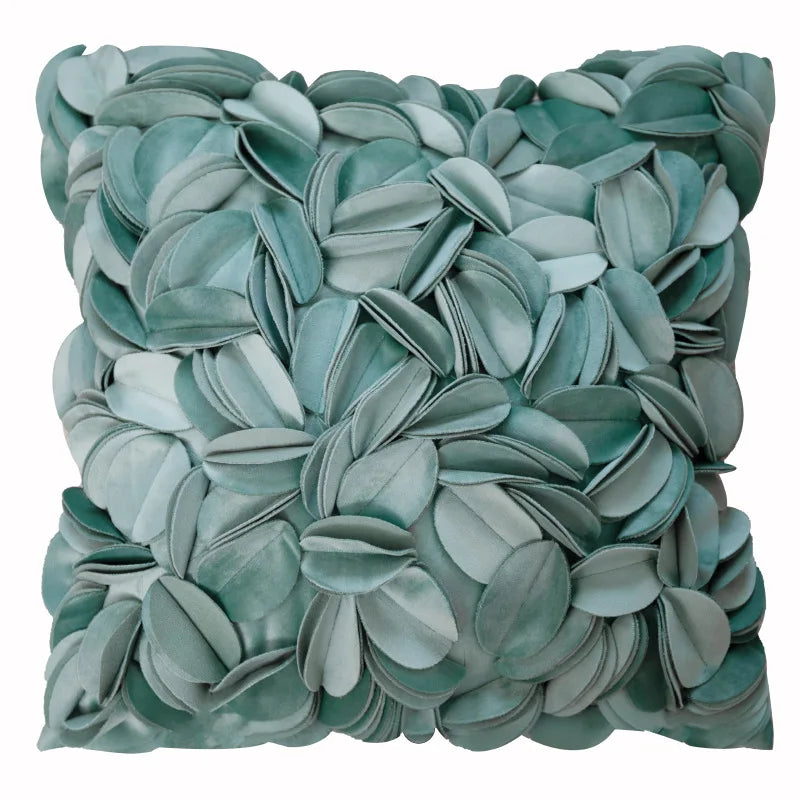 Housse de Coussin Fleurie Romantique Faite Main 45x45cm
