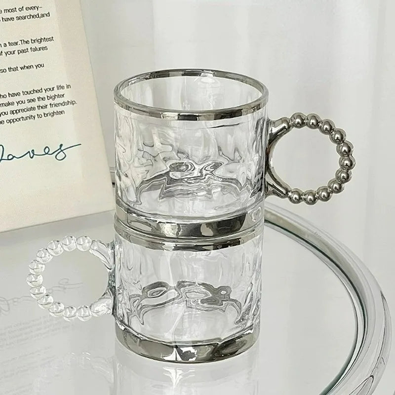 Beaded Glass Mug – Iced Coffee Cup