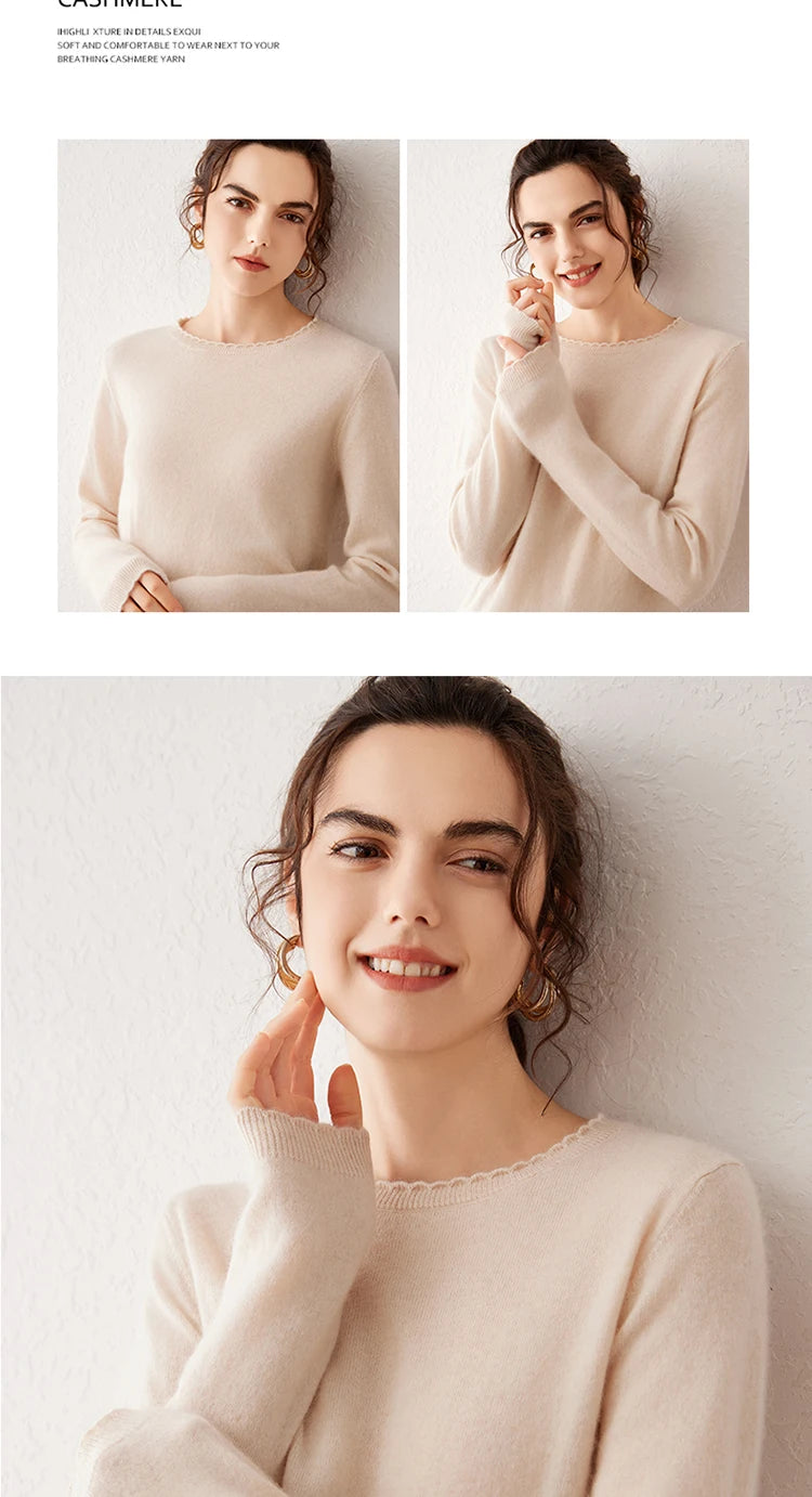 Pull Femme 100% Cachemire Basique