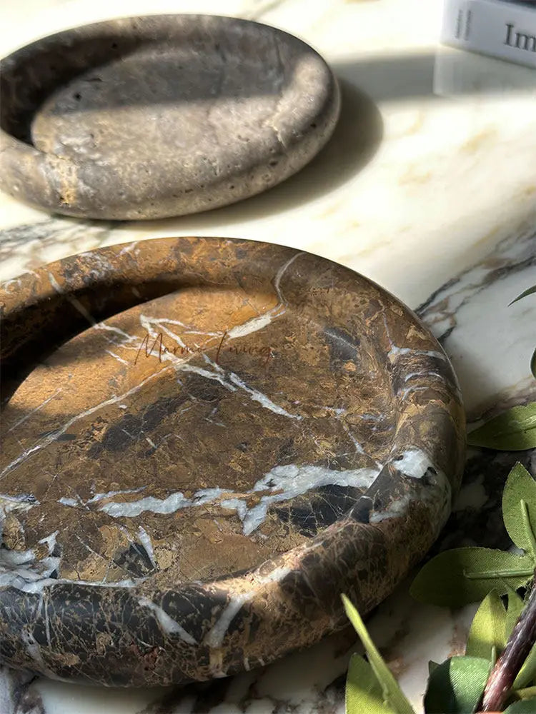Vide-Poche en Marbre Naturel Calacatta - Design Sculptural