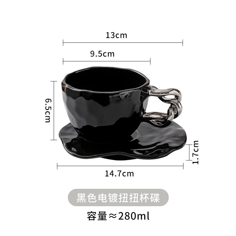 Tasse et Soucoupe en Céramique Créative Style Café