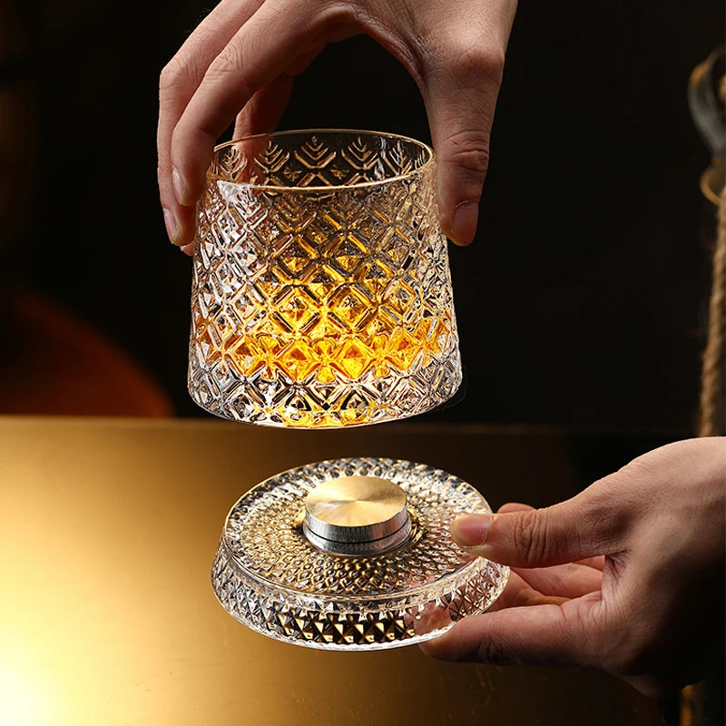 Verre à Whisky Rotatif à Base Tournante 360 Degrés