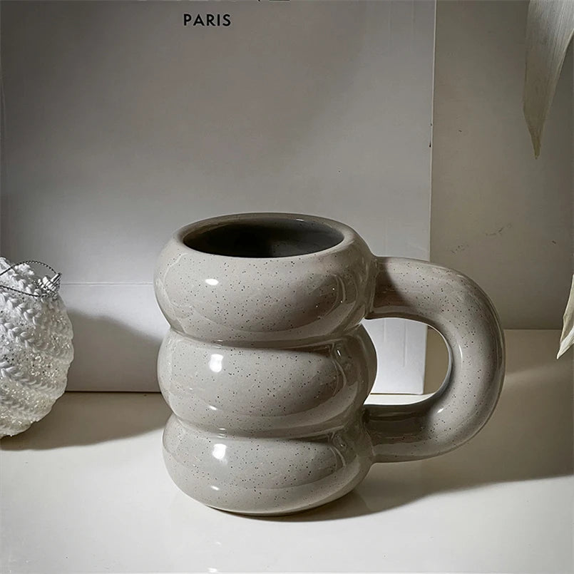 Tasse Beignet Mignonne en Céramique Style Nordique