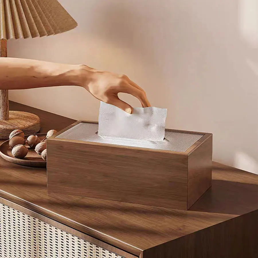 Boîte à Mouchoirs en Bois - Design Épuré