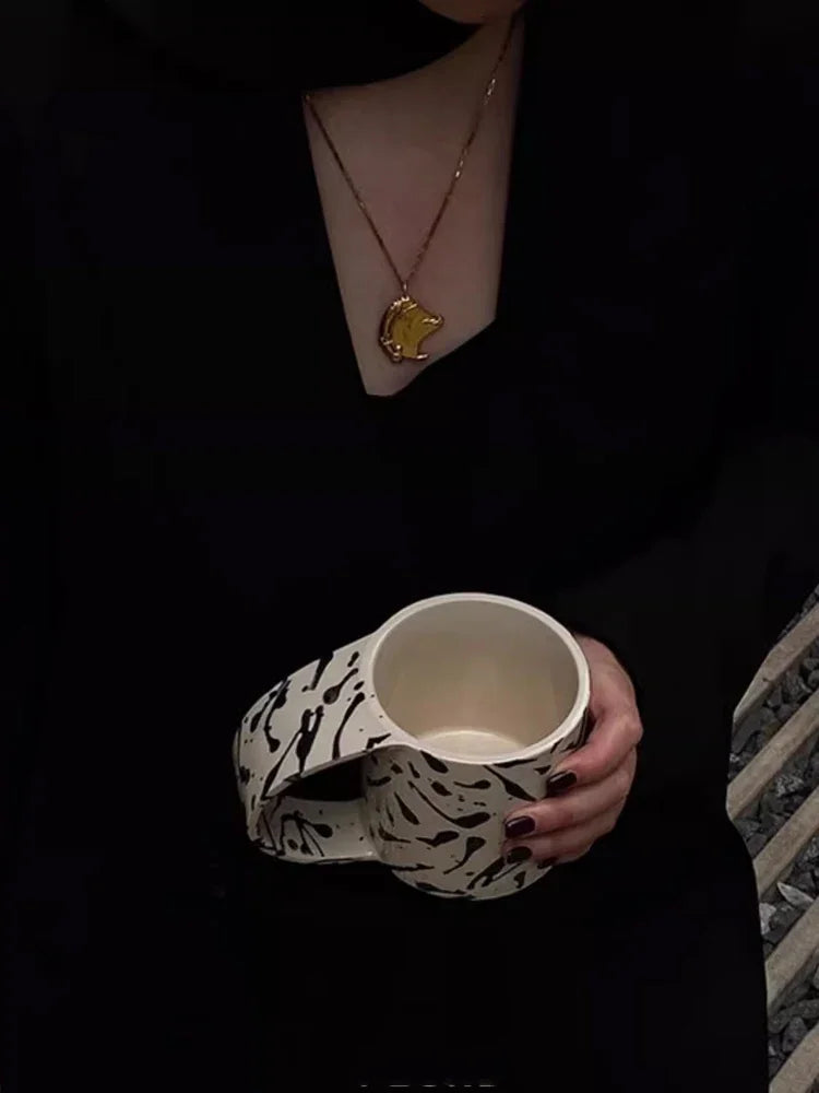 Tasse en Céramique Mouchetée Style Rétro