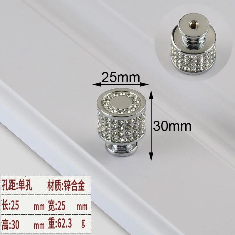 Poignées de Meuble Cristal - Alliage de Zinc Luxueux