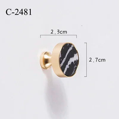 Natural Stone & Brass Knob – Cabinet Hardware