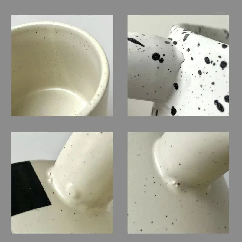 Tasse en Céramique Nordique Motif Éclaboussures d'Encre 330ml
