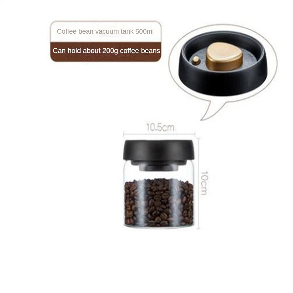 Pot Hermétique en Verre pour Café en Grains sous Vide