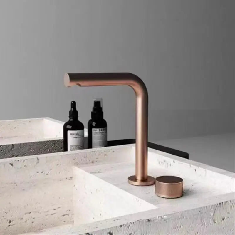 Robinet de Baignoire Or Rose Brossé Rotatif Grand Écart