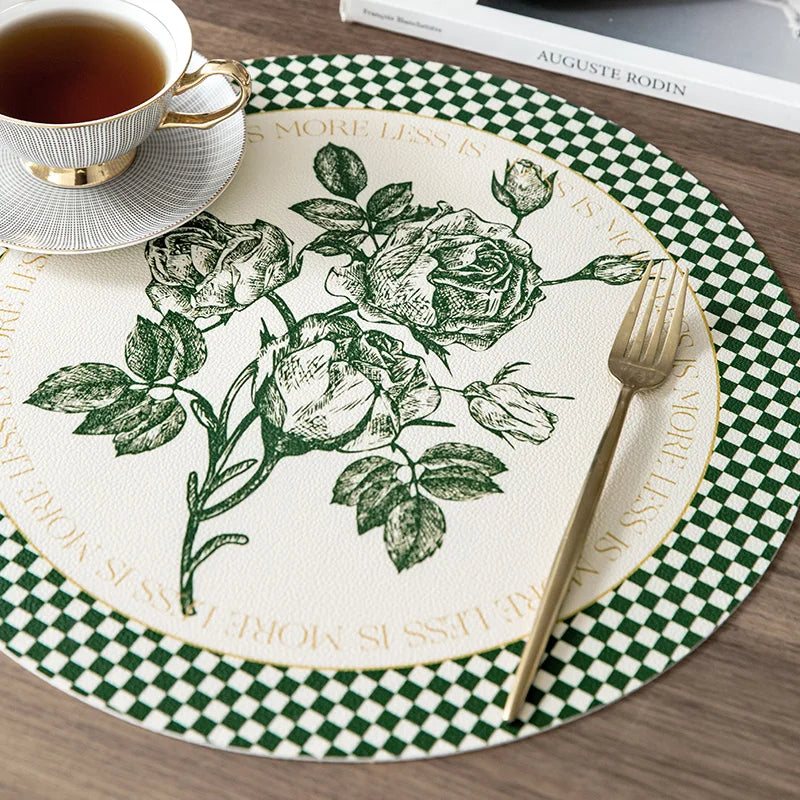 Sets de Table Ronds Imitation Cuir - Lot de 2